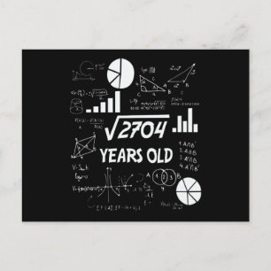 52 Jahre alte Bday-Mathe-Lehrerin 52. Geburtstagsg Postkarte