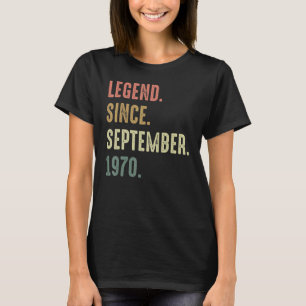 52 Jahre alte Legende seit September 1970 52. Bir T-Shirt