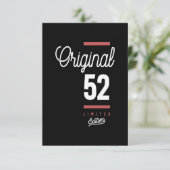 52 Jahre altes Geburtstagsgeschenk RSVP Karte (Stehend Vorderseite)