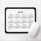52 Kalender Schwarzweiss-Mousepad der Wochen-2019 Mousepad (Mit Mouse)