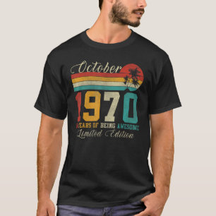 52. Oktober Vintag 1970 52. Geburtstag T-Shirt