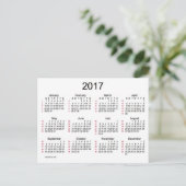52 Wochen 2017 Mini-Kalender von Janz Postkarte (Stehend Vorderseite)