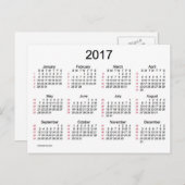 52 Wochen 2017 Mini-Kalender von Janz Postkarte (Vorne/Hinten)