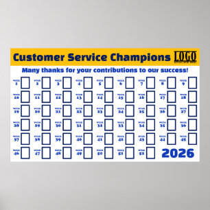 52 wöchentlicher Gewinner Mitarbeiter Freiwilliger Poster