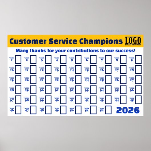 52 wöchentlicher Gewinner Mitarbeiter Freiwilliger Poster (Vorne)