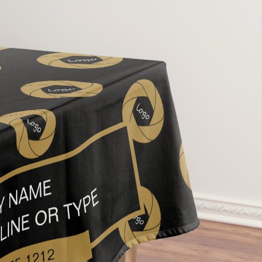 52"X70"-Tischtennislogos Gold und Schwarz Tischdecke (Beispiel)