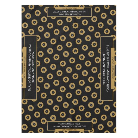 52"X70"-Tischtennislogos Gold und Schwarz Tischdecke (Vorderseite)