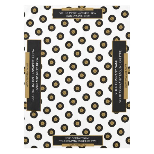 52"X70" Tischtennisloth-Logo Gold Weiß Tischdecke (Vorderseite)