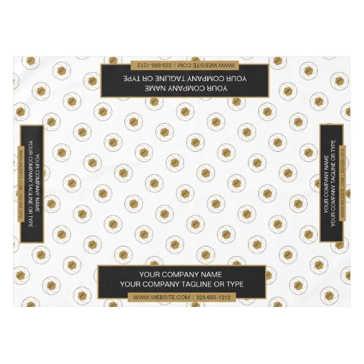 52"X70" Tischtennisloth-Logo Gold Weiß Tischdecke (Vorderseite (Horizontal))