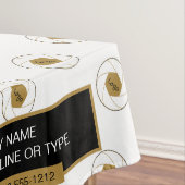 52"X70" Tischtennisloth-Logo Gold Weiß Tischdecke (Beispiel)