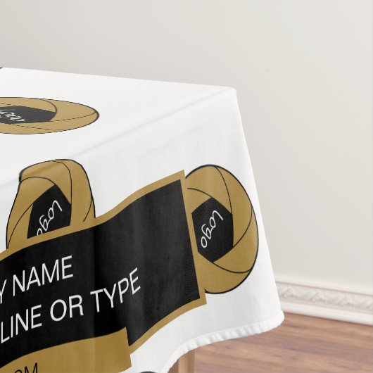 52"X70" Tischtennisloth-Logo Gold Weiß Tischdecke (Beispiel)