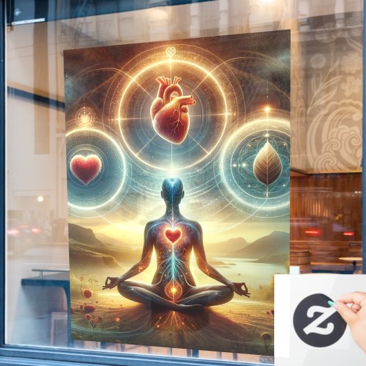 52" x 72" Yoga Fensteraufkleber (Café-Fenster)
