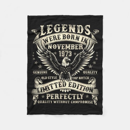 52 Year Old Bday For Men 52nd Birthday November 19 Fleecedecke (Vorderseite)