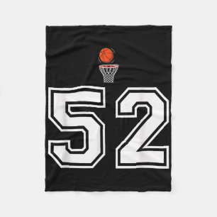 52 Zahlen Basketball Stil Vintag weiß Fleecedecke