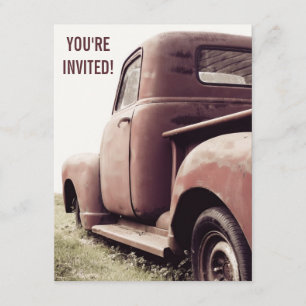52er Primer Vintage Pickup Truck Party für ältere  Einladung