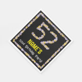 52nd Birthday: Floral Flowers Number, Custom Name Serviette (Ecke)