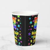 52nd Birthday: Fun Stars Pattern and Rainbow 52 Pappbecher (Rechts)