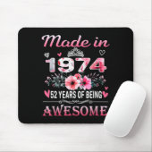 52th Birthday Made In 1974 52 Years Of Being Aweso Mousepad (Mit Mouse)