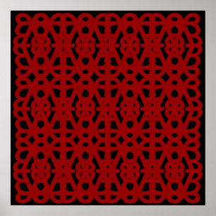 52x52 oder kleinerer Poster, abstraktes rotes Must Poster