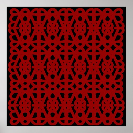 52x52 oder Kleineres Poster, Abstraktes Musterrot Poster (Vorne)