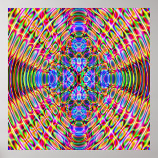 52x52 oder Kleineres Poster, Psychedelic Red Blue Poster