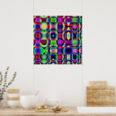 52x52 oder Kleineres Poster Psychedelic Square Mus (Küche)