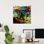 52x52 oder Kleineres Poster Rainbow Grunge Peace P (Heimbüro)