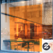 52x72 Solid Orange Partial Transparent Design Fensteraufkleber (Café-Fenster)