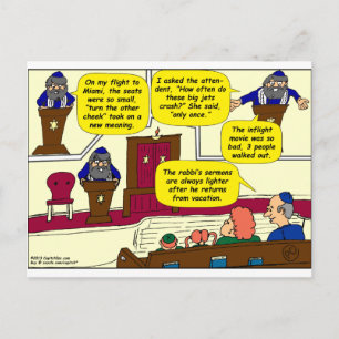 531 Rabbiner Cartoon Postkarte