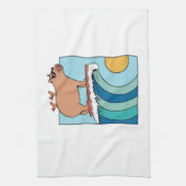 539 Capybara Surfing T - Shirt Geschirrtuch (Vertikal)