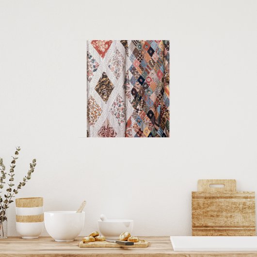 53:Detail eines Patchwork-Quilts von Frau. Poster (Küche)