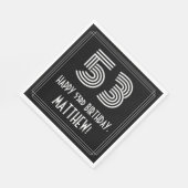 53. Geburtstag: Art Deco Inspiriert Look "53" + Na Serviette (Ecke)