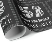 53. Geburtstag: Art Deco Inspiriert Look "53" w/ N Geschenkpapier (Rolleneckpunkt)