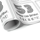 53. Geburtstag: Art Deco Inspiriert Stil "53" + Na Geschenkpapier (Rolleneckpunkt)