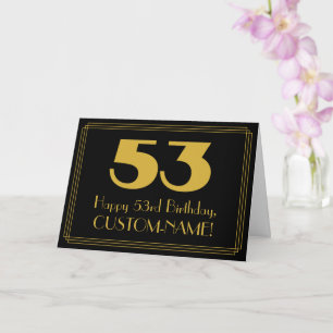 53. Geburtstag: Art Deco inspiriertes Aussehen "53 Karte