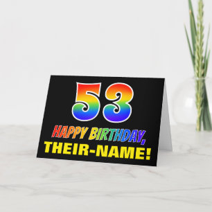 53. Geburtstag: Bold, Fun, Simple, Rainbow 53 Karte
