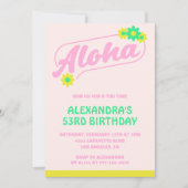 53. Geburtstag Einladungen Tropical Aloha Pink (Vorderseite)