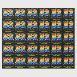 53. Geburtstag: Farbige Musiksymbole, Regenbogen 5 Geschenkpapier
