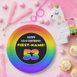 53. Geburtstag: Farbiger Regenbogen # 53, Benutzer Pappteller