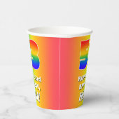 53. Geburtstag: Farbiges, lustiges Regenbogenmuste Pappbecher (Rechts)