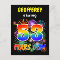 53. Geburtstag - Fun Fireworks, Regenbogen Look "5
