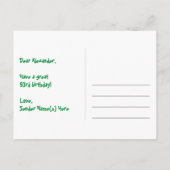 53. Geburtstag: Fun Hearts Pattern, Regenbogen 53 Postkarte (Rückseite)