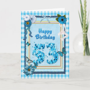 53. Geburtstag mit Scrapbook-Effekt Karte