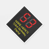 53. Geburtstag: Red Digital Clock Style "53" + Nam Serviette (Ecke)
