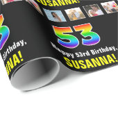 53. Geburtstag: Regenbogen "53"; benutzerdefiniert Geschenkpapier (Rolleneckpunkt)