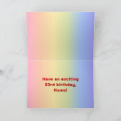 53. Geburtstag: Regenbogentext, benutzerdefinierte Karte (Innenseite)