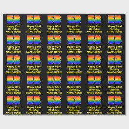 53. Geburtstag: Spaß, farbenfroher Regenbogen Insp Geschenkpapier