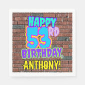 53. Geburtstag ~ Spaß, Urban Graffiti Inspiriert L Serviette (Vorderseite)