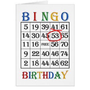 53. Geburtstagskarte Bingo