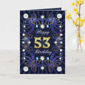 53. Geburtstagskarte mit vielen Juwelen Karte (Gelbe Blume)